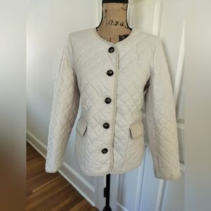 J. Crew Women's Beige Signature Quilted Puffer Jacket Size 8